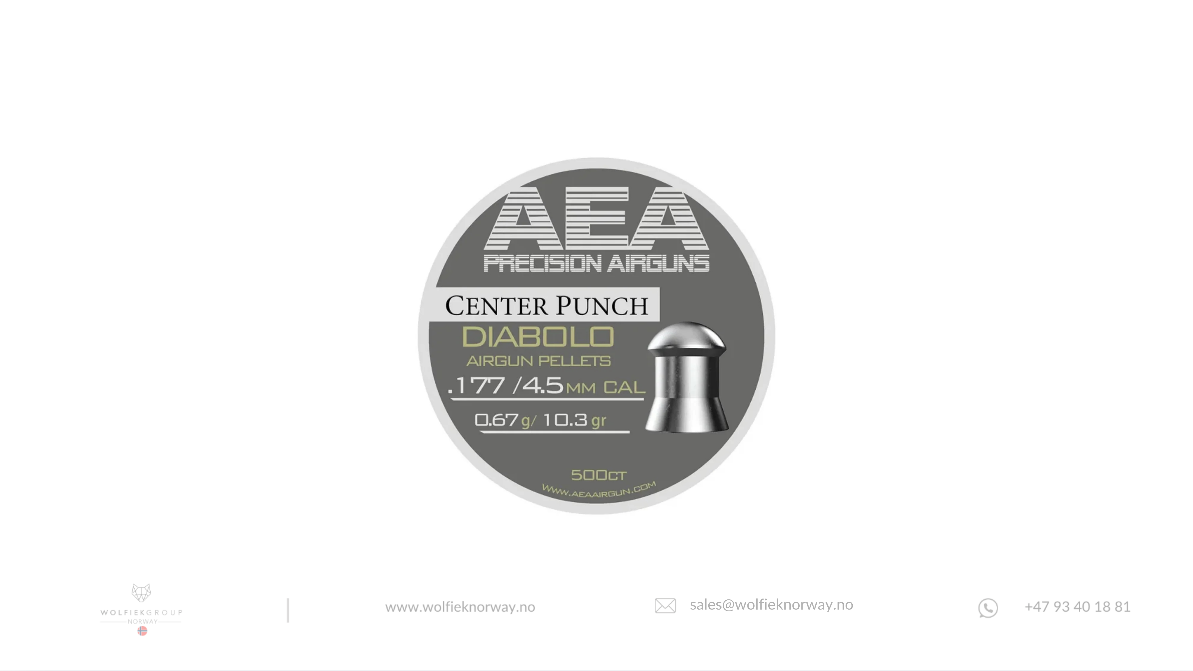 AEA Diabolo Pellets Heavy Round Nose · Cal .177 (4.5mm) · Weight 0.67g (10.3gr)