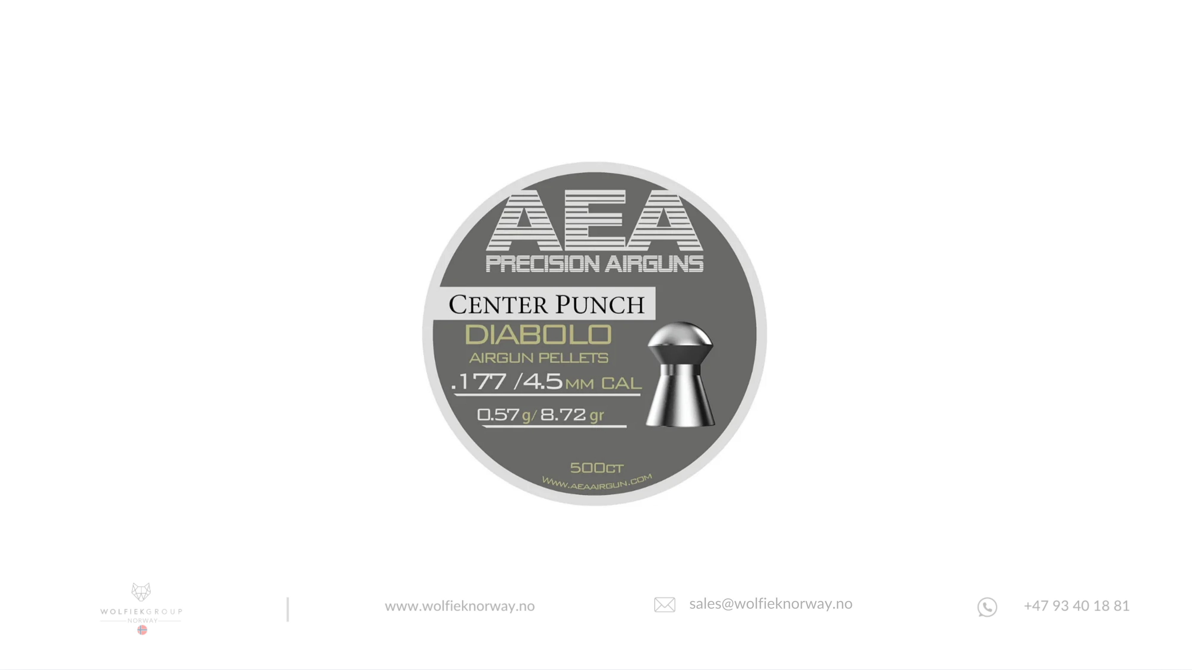 AEA Diabolo Pellets Round Nose · Cal .177 (4.5mm) · Weight 0.56g (8.6gr)