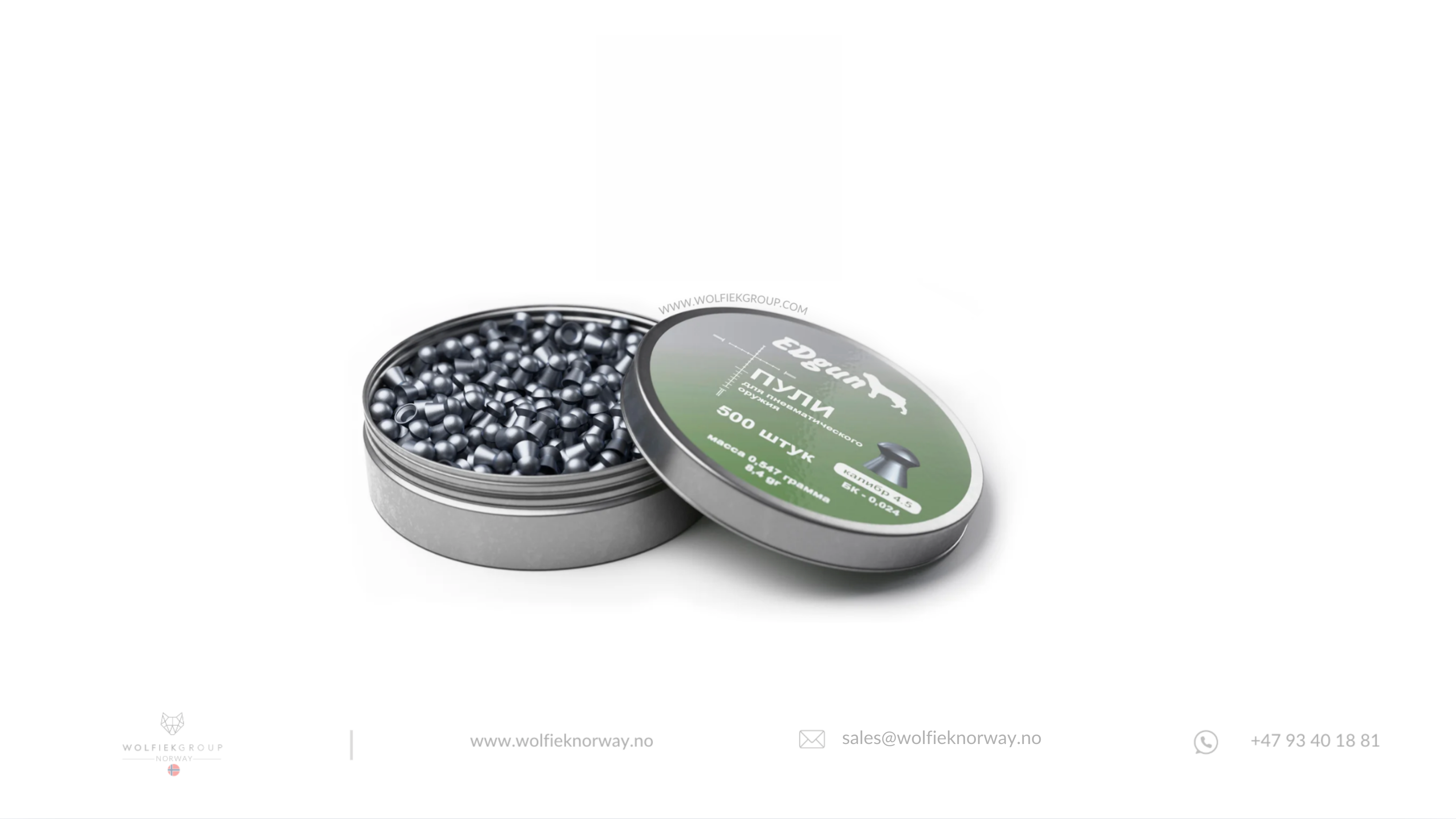 EDgun Premium Pellets · Cal .177 (4,52mm) · Weight 0,55g (8,4gr)